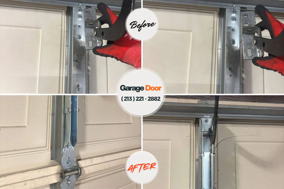 Before and after: garage door repair Port St. Lucie, FL